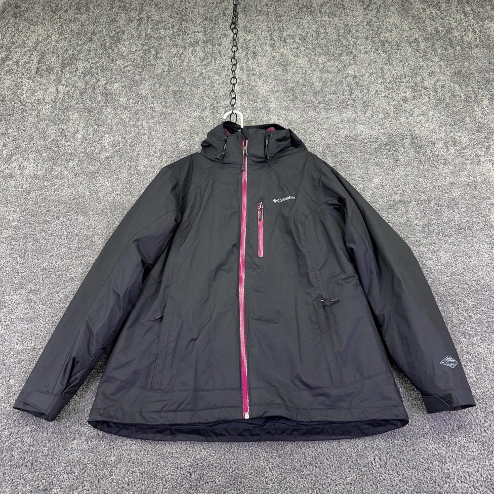 Columbia Jacket Womens XL Black Omni-Tech Omni-Heat Hooded 3-in-1 Ski Snow